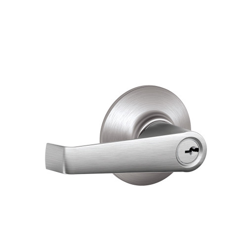 Schlage Residential F51A Elan Keyed Entry Lever Lock Function, Satin Chrome