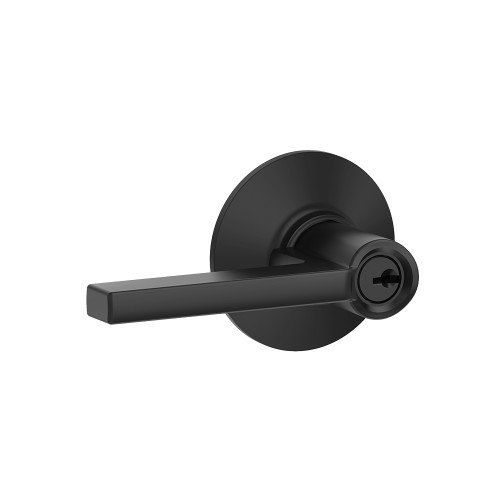 Schlage Residential F51A Latitude Keyed Entry Lever Lock Function, Matte Black