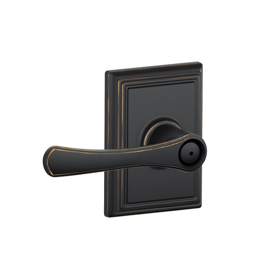 Schlage Residential F40 Avila Privacy Lever Lock With Addison Trim Function, Decorative, Aged Bronze