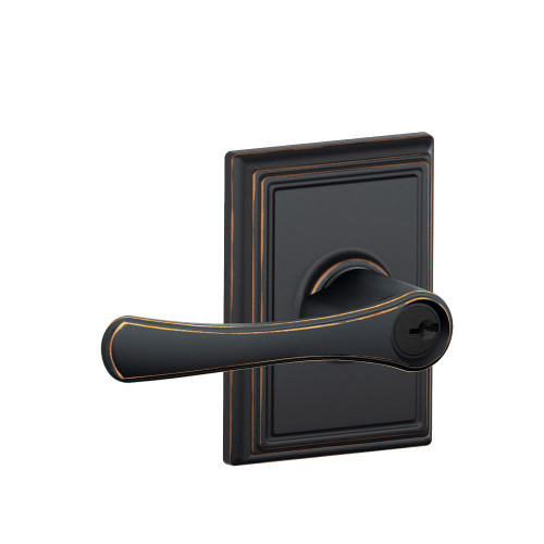 Schlage Residential F51A Avila Keyed Entry Lever Lock With Addison Trim Function, Decorative, Aged Bronze