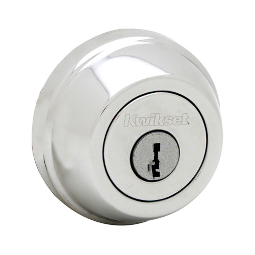 Kwikset 785 Double Cylinder Deadbolt, Smartkey, 6-Way Adjustable Latch, Round And Square Corner Strikes, Keyed Alike, Bright Polished Chrome