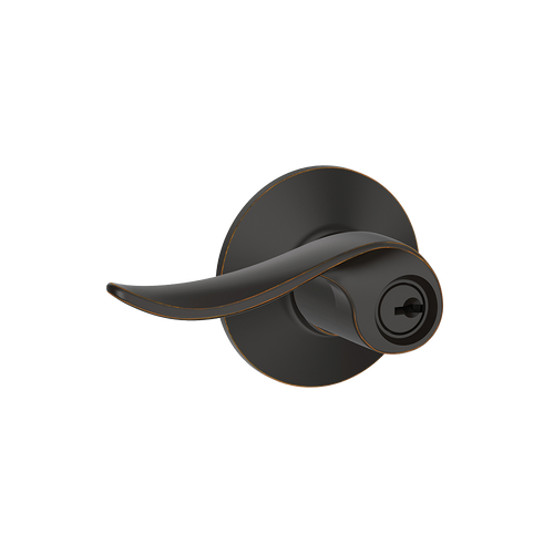 Schlage Residential F51A Sacramento Keyed Entry Lever Lock Function, Aged Bronze