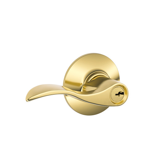Schlage Residential F51A Accent Keyed Entry Lever Lock Function, Bright Polished Brass