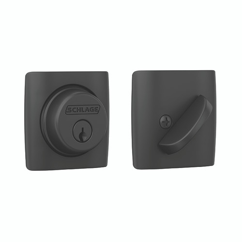 Schlage Residential B60 Deadbolt With Dalton Trim Single Cylinder, Dual Option Latch, Adjustable Backset, 1-1/8" X 2-3/4" Round Corner Strike, Decorative, Matte Black
