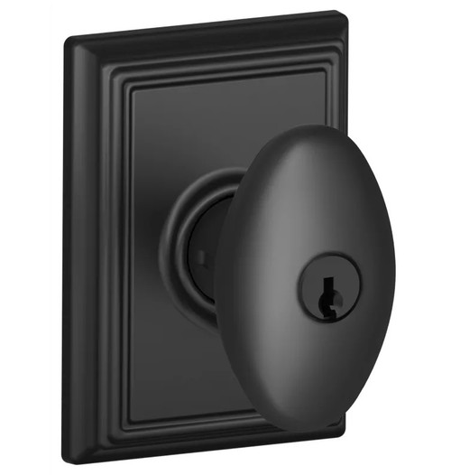 Schlage Residential F51A Siena Keyed Entry Knob Lock With Addison Trim Function, Decorative, Matte Black