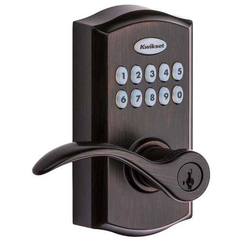 Kwikset Smartcode Pembroke Entrance Lever- Smartkey Touchpad Electronic, Smartkey, Clear Pack, Venetian Bronze