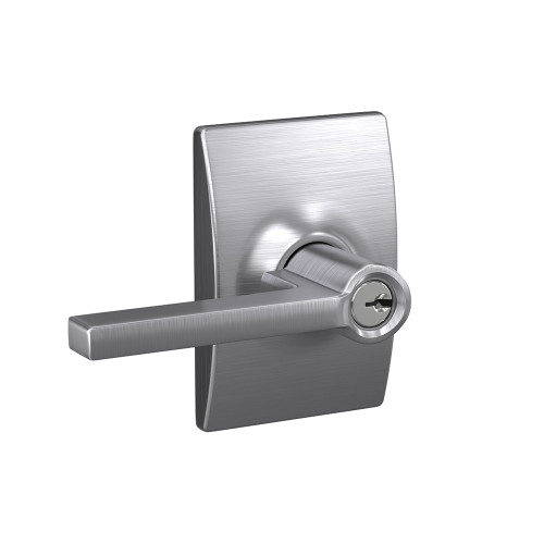 Schlage Residential F51A Latitude Keyed Entry Lever Lock With Century Trim Function, Decorative, Satin Chrome