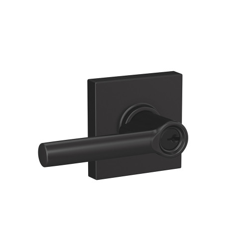 Schlage Residential F51A Broadway Keyed Entry Lever Lock With Collins Trim Function, Decorative, Matte Black