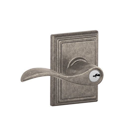 Schlage Residential F51A Accent Keyed Entry Lever Lock With Addison Trim Function, Distressed, Decorative, Nickel Plated Blackened
