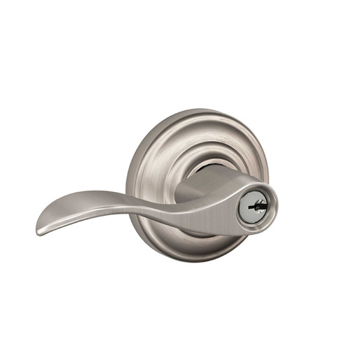 Schlage Residential F51A Accent Keyed Entry Lever Lock With Andover Trim Function, Decorative, Satin Nickel