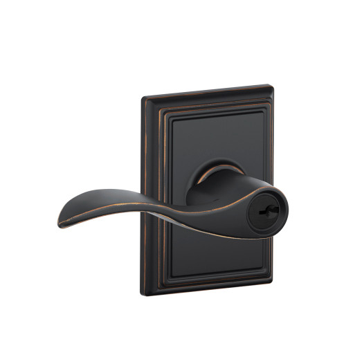 Schlage Residential F51A Accent Keyed Entry Lever Lock With Addison Trim Function, Decorative, Aged Bronze