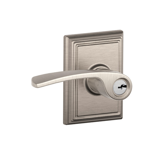 Schlage Residential F51A Merano Keyed Entry Lever Lock With Addison Trim Function, Decorative, Satin Nickel