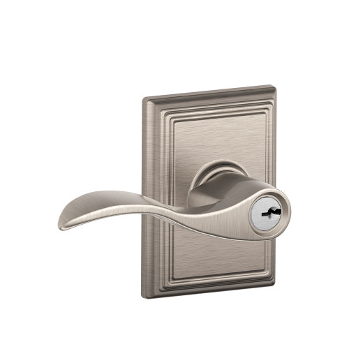 Schlage Residential F51A Accent Keyed Entry Lever Lock With Addison Trim Function, Decorative, Satin Nickel
