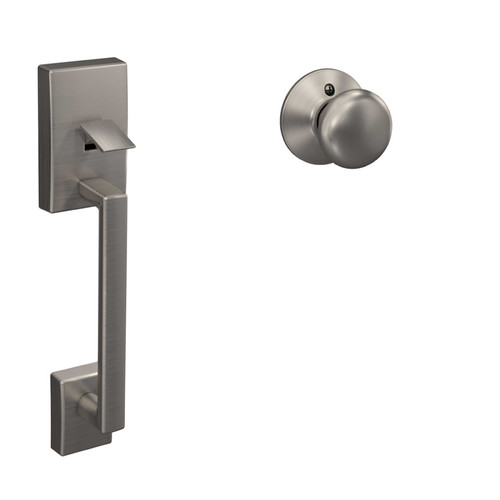 Schlage Residential Fe285 Handleset With Interior Trim Century Style (Deadbolt Not Included), Plymouth Knob, Satin Nickel