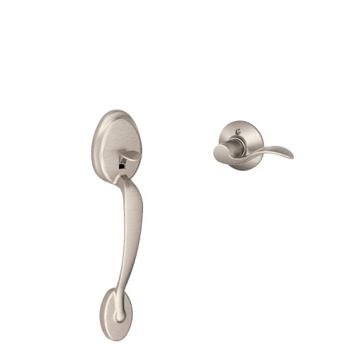 Schlage Residential Fe285 Handleset With Interior Trim Plymouth Style (Deadbolt Not Included), Accent Lever, Right Hand, Satin Nickel
