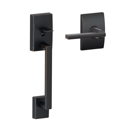 Schlage Residential Fe285 Handleset With Interior Trim Century Style (Deadbolt Not Included), Latitude Lever, Century Decorative Inside, Aged Bronze