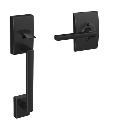 Schlage Residential Fe285 Handleset With Interior Trim Century Style (Deadbolt Not Included), Latitude Lever, Century Decorative Inside, Matte Black
