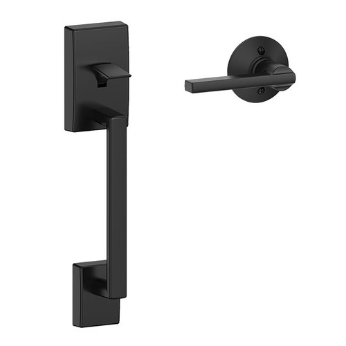 Schlage Residential Fe285 Handleset With Interior Trim Century Style (Deadbolt Not Included), Latitude Lever, Matte Black