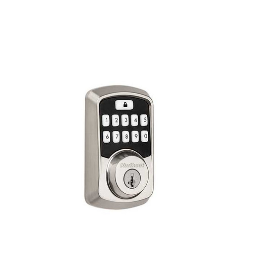 Kwikset Aura Touchscreen Electronic Deadbolt Bluetooth Enabled, Smartkey, Round Corner Adjustable 20 Minute Ul Latch, Satin Nickel