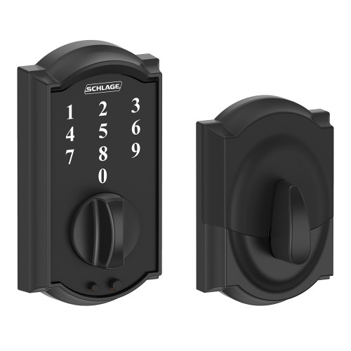 Schlage Residential BE375 Touchscreen Deadbolt, Camelot Trim, Matte Black