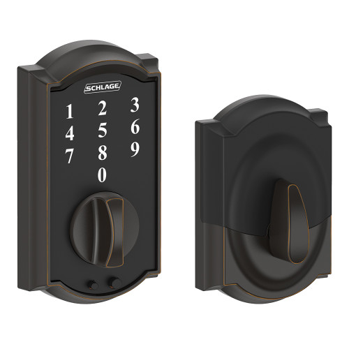 Schlage Residential BE375 Touchscreen Deadbolt, Camelot Trim, Aged Bronze
