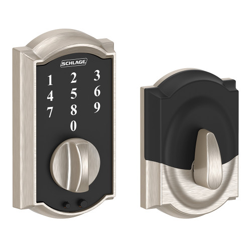 Schlage Residential BE375 Touchscreen Deadbolt, Camelot Trim, Satin Nickel