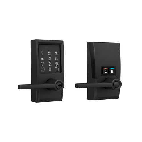 Schlage Residential Encode Smart Wifi Lever Century X Latitude, Matte Black