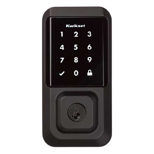 Kwikset Halo Wi-Fi Enabled 939 Touchscreen Deadbolt Electronic Smartkey With Round Corner Adjustable 20 Minute Ul Latch And Round Corner Strike, Matte Black