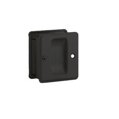 Ives Sliding Door Pull Passage, For 1-3/8" To 1-1/2" S, 1/3/4" D X 2-1/4" H, Brass, /B-, Matte Black