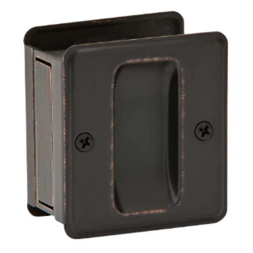 Ives Sliding Door Pull Passage, For 1-3/8" To 1-1/2" S, 1/3/4" D X 2-1/4" H, Brass, B-/, Aged Bronze
