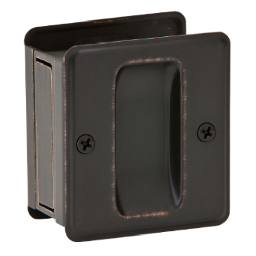 Ives Sliding Door Pull Passage, For 1-3/8" To 1-1/2" S, 1/3/4" D X 2-1/4" H, Brass, B-/, Aged Bronze