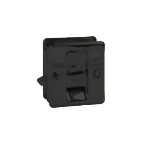 Ives Sliding Door Pull Privacy, For 1-3/8" To 1-1/2" S, 1/3/4" D X 2-1/4" H, Brass, /B-, Matte Black