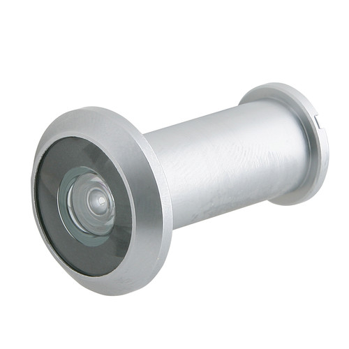Ives One Way Door Viewer, Wide Angle, 190° Angle Of View, For 1-3/8" To 2-1/8" Thick, 9/16" Hole Required, Brass, /B26D, Satin Chrome