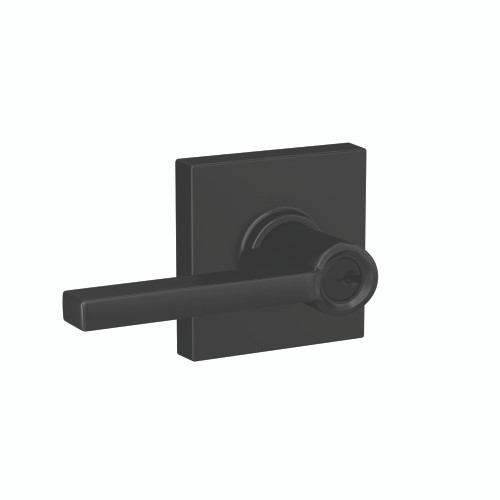 Schlage Residential F51A Latitude Keyed Entry Lever Lock With Collins Trim Function, Decorative, Matte Black