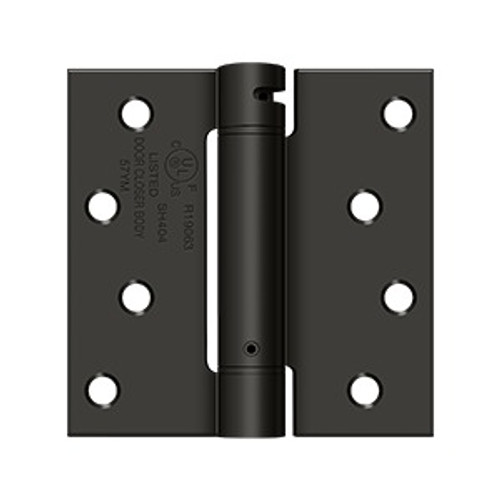 Deltana 4" X 4" Spring Hinge, Ul Listed Single Action, Square Corners, 0.097 Thickness, Oil Rubbed Dark Bronze Deltana 4" X 4" Spring Hinge, Ul Listed Single Action, Square Corners, 0.097 Thickness, Oil Rubbed Dark Bronze