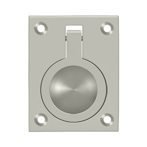 Deltana Flush Ring Pull, 2-1/2 X 1-7/8", Solid Brass, Satin Nickel Deltana Flush Ring Pull, 2-1/2 X 1-7/8", Solid Brass, Satin Nickel