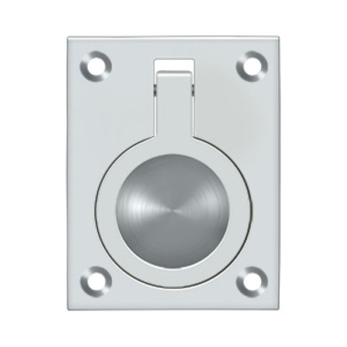 Deltana Flush Ring Pull, 2-1/2 X 1-7/8", Solid Brass, Bright Polished Chrome Deltana Flush Ring Pull, 2-1/2 X 1-7/8", Solid Brass, Bright Polished Chrome
