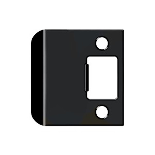 Deltana Extended Lip Strike Replacement For Residential Locks, 2-1/4" X 2-1/4", 1-3/4" Extension, Matte Black