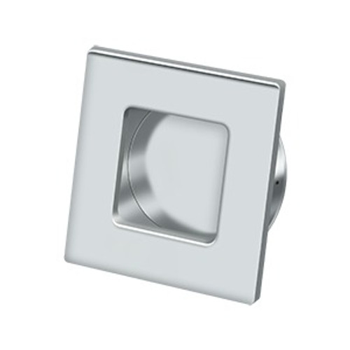Deltana Rectangular Flush Pull Contemporary Square, 2-3/4" X 2-3/4" Solid Brass, Bright Polished Chrome Deltana Rectangular Flush Pull Contemporary Square, 2-3/4" X 2-3/4" Solid Brass, Bright Polished Chrome