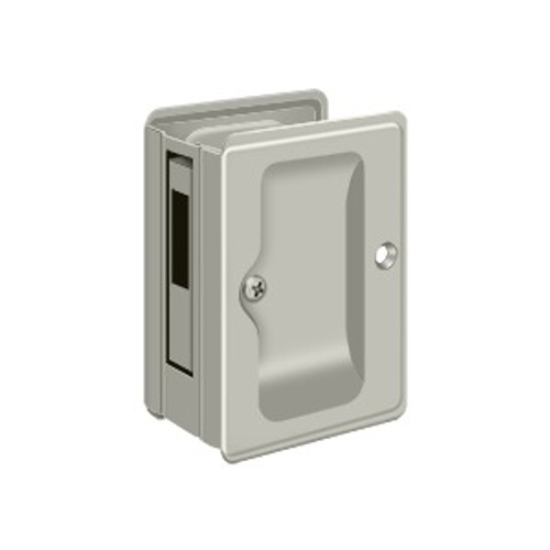 Deltana Pocket Door Lock-Sliding Door Receiver Hd, Adjustable, 3-1/4" X 2-1/4", Satin Nickel