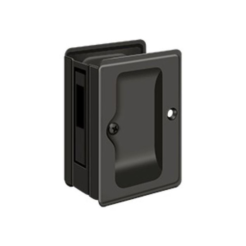 Deltana Pocket Door Lock-Sliding Door Receiver Hd, Adjustable, 3-1/4" X 2-1/4", Oil Rubbed Dark Bronze