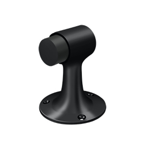 Deltana Upright Floor Door Stop Mount Bumper, Solid Brass, Heavy Duty, Matte Black