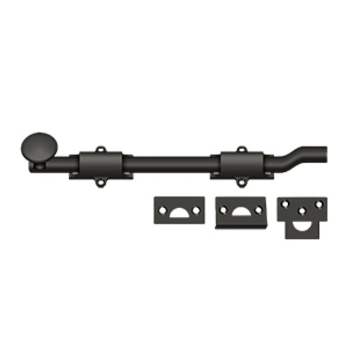 Deltana Surface Bolt 10" W/ Off-Set, Heavy Duty, Solid Brass, Oil Rubbed Dark Bronze