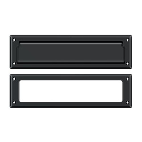 Deltana Mail Slot 13-1/8" With Interior Frame, Solid Brass, Matte Black