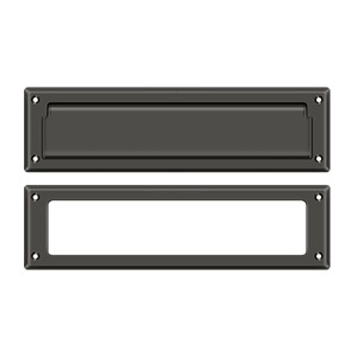 Deltana Mail Slot 13-1/8" With Interior Frame, Solid Brass, Oil Rubbed Dark Bronze