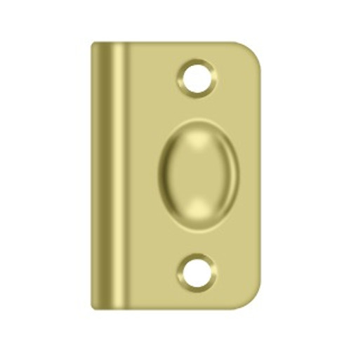 Deltana Strike Plate For Ball Catch For, 2-1/8" X 1-3/8", Solid, Bright Polished Brass