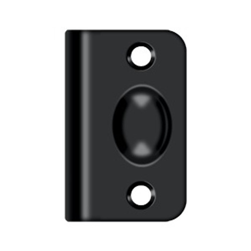 Deltana Strike Plate For Ball Catch For, 2-1/8" X 1-3/8", Solid Brass, Matte Black Deltana Strike Plate For Ball Catch For, 2-1/8" X 1-3/8", Solid Brass, Matte Black