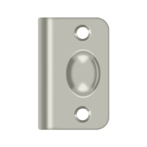 Deltana Strike Plate For Ball Catch For, 2-1/8" X 1-3/8", Solid Brass, Satin Nickel