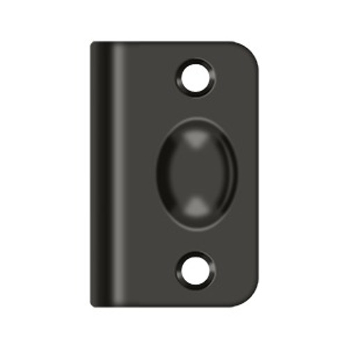 Deltana Strike Plate For Ball Catch For, 2-1/8" X 1-3/8", Solid Brass, Oil Rubbed Dark Bronze Deltana Strike Plate For Ball Catch For, 2-1/8" X 1-3/8", Solid Brass, Oil Rubbed Dark Bronze