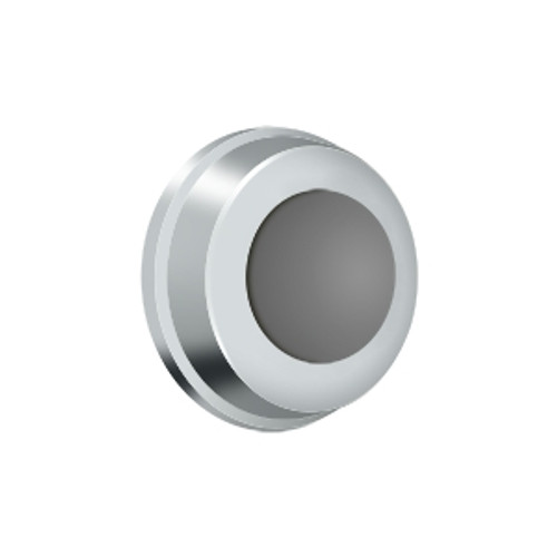 Deltana Wall Bumper Flush 1" Diameter, Bright Polished Chrome